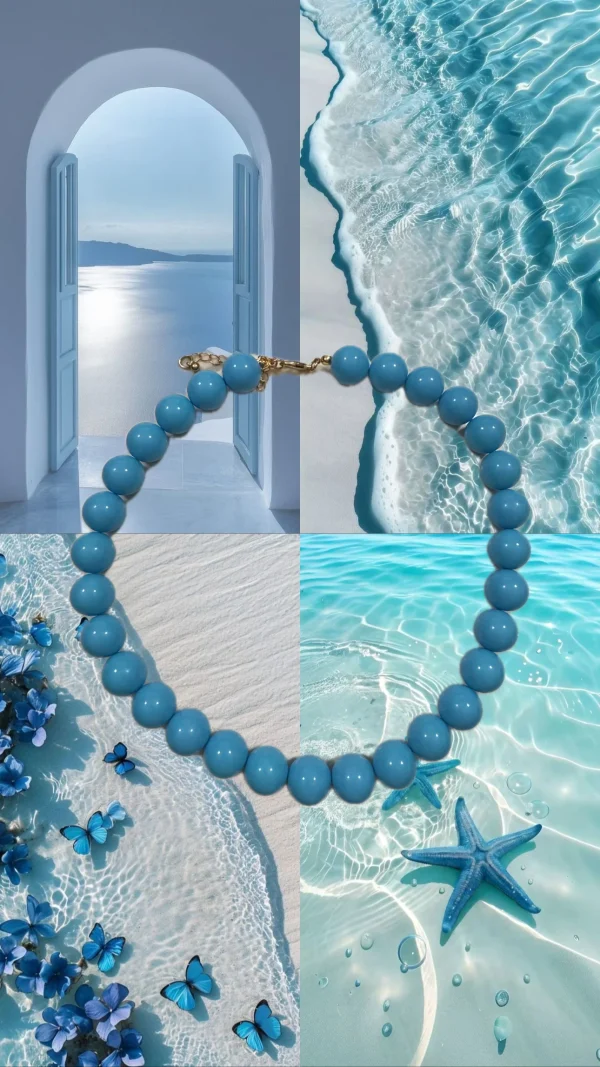 BF72F88C-E310-4B26-9654-D0EE37B83D78 Pulsera con bolas lisas Azul Celeste