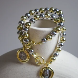 Pulseras de Esferas con Medallón